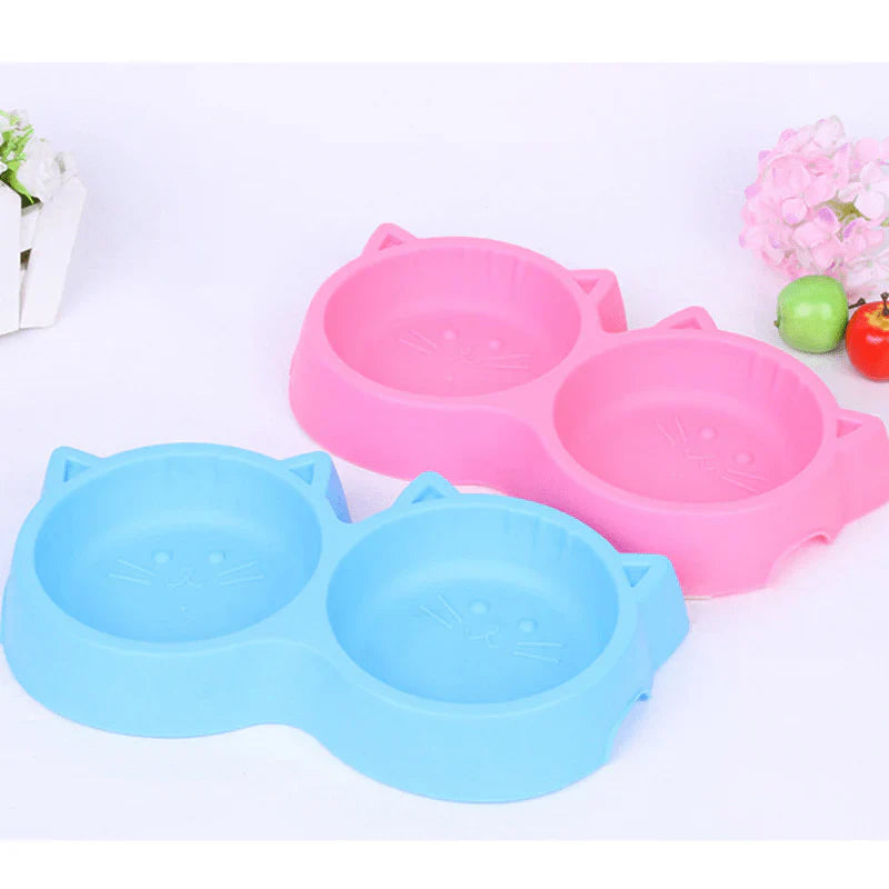 2 in 1 Pet Bowl for Cats Food and Water Feeder