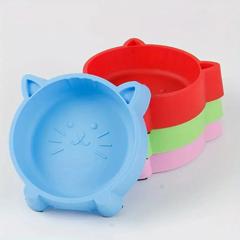Cute Cat Face Pet Feeding Bowl for Food and Water