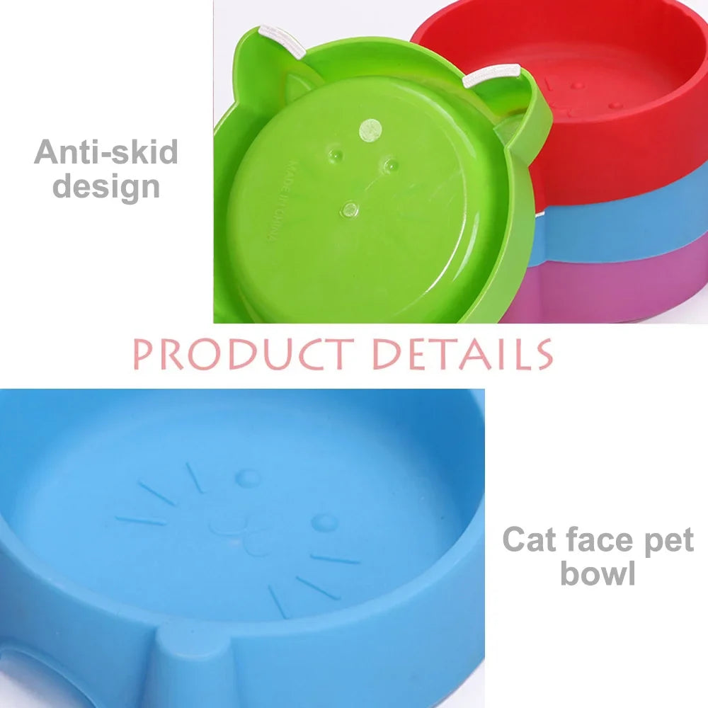 Cute Cat Face Pet Feeding Bowl for Food and Water